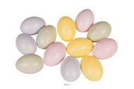 œufs de paques assortis X 12 en Plastique soufflé H 65x45 mm