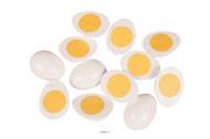 Demi œuf cuit artificiel en lot de 12 en Plastique soufflé H 65x45 mm
