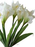 Bouquet d'Iris artificiels 7 fleurs et 7 feuilles hauteur 28 cm superbe Crème