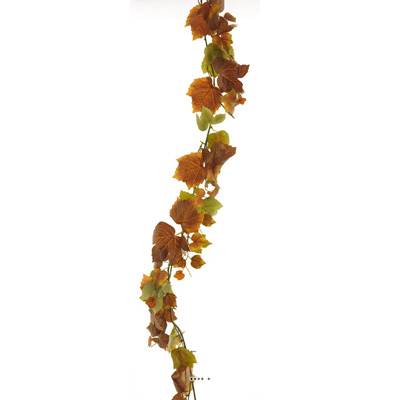 Guirlande de vigne artificielle L 195 cm en tissu enduit automnal