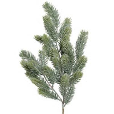 Branche de sapin de noel artificiel H 64 cm D 30 cm feuillage blanc vert