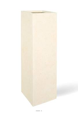 Bac polystone 40 cm x 40 cm H 120 cm Ext. carré haut crème