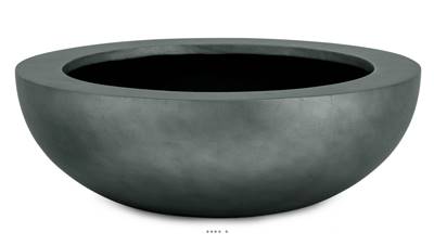 Bac résine synthétique Ø 42 cm H 14 cm Int. coupe métal anthracite