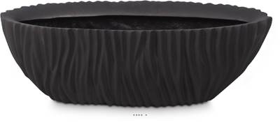 Bac plastique & particules métal 70x25cm H25cm Ext. plat noir vague