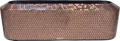 Jardinière mosaïque fibres de verre 30 x Long 100 cm H 30 cm Int. plat long bronze