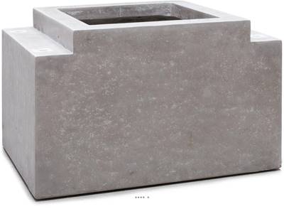 Bac fibres de ciment 51x67 cm H 43 cm Ext. banc décoratif gris