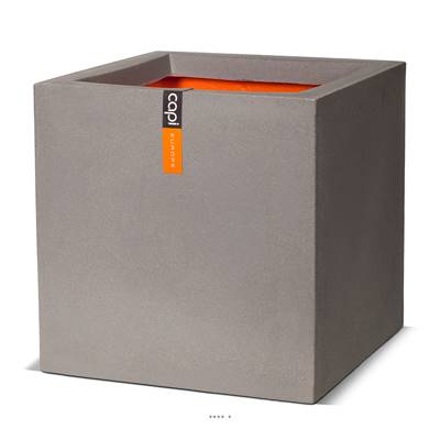Bac en plastique top qualité Int/Ext. cube 30x30x30 cm gris