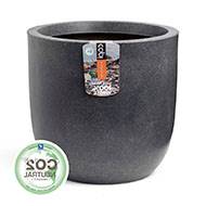 Pot eggpot haute qualité synthétique recyclé effet pierres H 34 cm x D 35 cm Gris anthracite