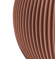 Vase Groove plastique forme boule H 15 x D 18cm Rouge