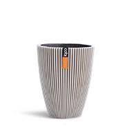 Superbe pot orchidée Groove en plastique H 9 x D 6 cm Blanc