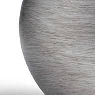 Joli pot rétro forme boule argent en matières synthétiques H 9 x D 10 cm Argent
