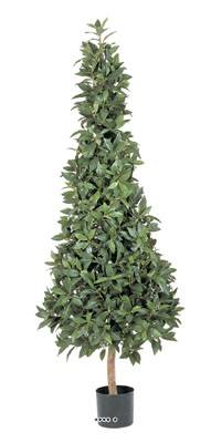 Laurier Pyramide artificiel luxe H 140 cm 1776 feuilles en pot