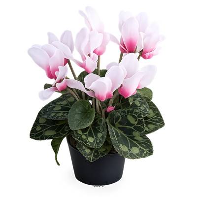Cyclamen artificiel en pot H 20 cm D 15 cm qualité top Rose-crème