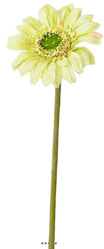 Gerbera artificiel H 48 cm D 8 cm superbe Crème vert