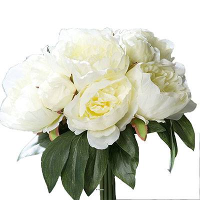 Bouquet de Pivoines artificielles crème 7 têtes Diametre 35 cm