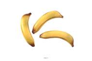 Banane artificielle en lot de 3 en Plastique soufflé L 150x35 mm