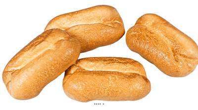 Petit pain blanc artificiel en lot de 4 Plastique soufflé L 100x60 mm