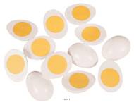 Demi œuf cuit artificiel en lot de 12 en Plastique soufflé H 65x45 mm