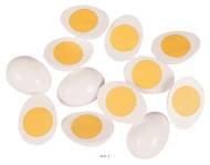 Demi œuf cuit artificiel en lot de 12 en Plastique soufflé H 65x45 mm