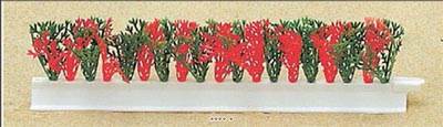 Barrette x12 séparateurs socle blanc L25cm feuille Cyprés Vert-Rouge