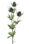 Chardon fleur factice 3fleurs 3ramures joli et rare H65cm Mauve violet