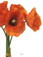 Bouquet de Pavot artificiel, H 29 cm Orange - BEST