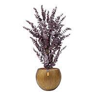 Eucalyptus artificel en pot H 80 cm pour extérieur mauve-violet