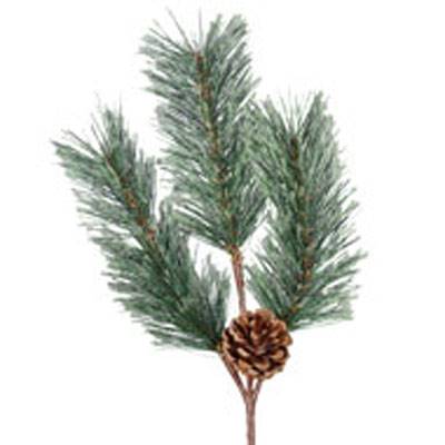Branche de sapin artificiel H 40 cm D 20 cm 3 branches avec 1 pomme de pin