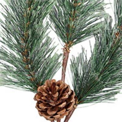 Branche de sapin artificiel H 40 cm D 20 cm 3 branches avec 1 pomme de pin