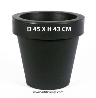 Bac CHLOE Noir D 45 X H 43 CM intérieur / extérieur Rotomoule
