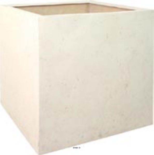 Bac en Polystone Roma Ext. Cube L 60x 60 x H 60 cm crème