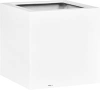 Bac fibres de verre et plastique renforc 100 x 100 cm H 100 cm Ext. cube blanc mat