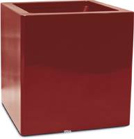Bac fibres de verre robuste et revtement gelcoat qualit marine 100 x 100 cm H 100 cm Ext. cube rouge rubis