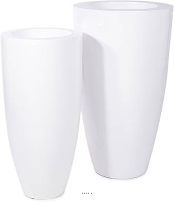 Bac fibres de verre robuste et revêtement gelcoat qualité marine Ø 51 cm H 90 cm Ext. bullet blanc glossy