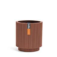 Vase cylindre Groove plastique H 12 x D 11 cm Rouge