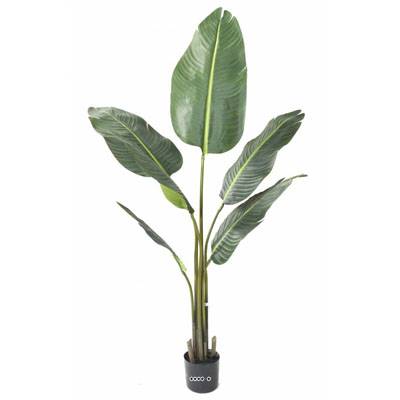 Palmier Arbre du voyageur artificiel H 135 cm en pot 6 feuilles