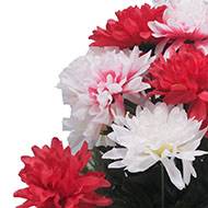 Pot fleurs artificielles pour le cimetière chrysanthèmes Rouge