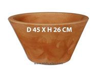 Bac ELLA coupe D45cm H26cm Terracotta pour int. / ext. Rotomoule