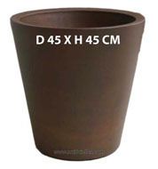 Bac VASO plastique D45xH45 CM Bronze intrieur/extrieur double paroi