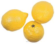 Citron jaune artificiel luxe en lot de 3 Plastique soufflé H 80x60 mm