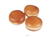 Buns pain hamburger artificiel en lot de 3 Plastique soufflé L 85 mm