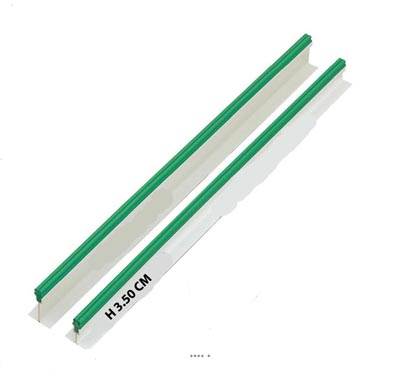 Separateur plastique socle blanc H 3,5 cm avec frise verte L 75 cm