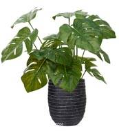 Philodendron artificiel en pot H 35 cm feuillage tergal