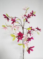 Magnolia artificiel H90 cm en branche 12 fleurs et 9 boutons Rose pâle
