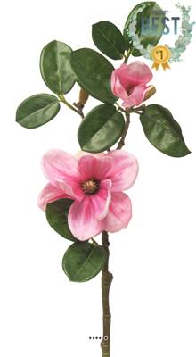 Magnolia du Japon artificiel en tige, H 51 cm Rose soutenu - BEST
