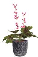 Heuchères fleuries artificielles en pot, H 45 cm D 27 cm Rose soutenu