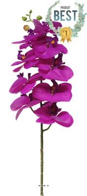 Tige orchidée phalaenopsis faux 9fleurons Real touch H77cmPourpre-BEST