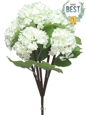 Bouquet de fleurs de Viorne artificielles, 5 têtes, H30cm Crème - BEST