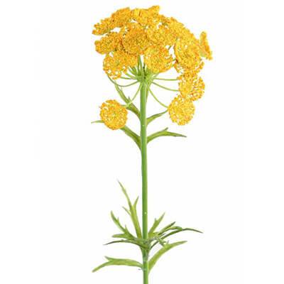 Daucus fleur artificielle en tige H 55 cm en plastique Jaune