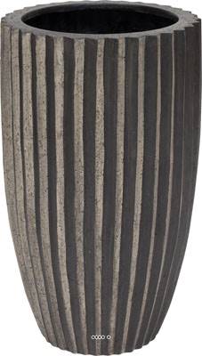 Bac en Polystone Strips Ext. Colonne ronde D 45 x H 75 cm Noir